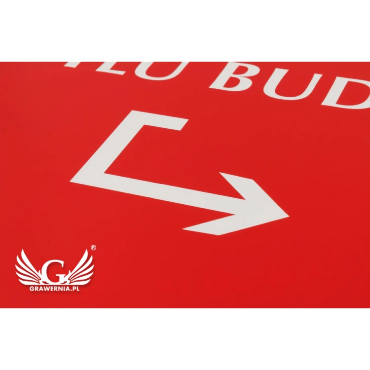 Schild 'Eingang hinten am Gebäude' - Stärke 3mm - Maße 445x450mm - SZ130 - AUSVERKAUF