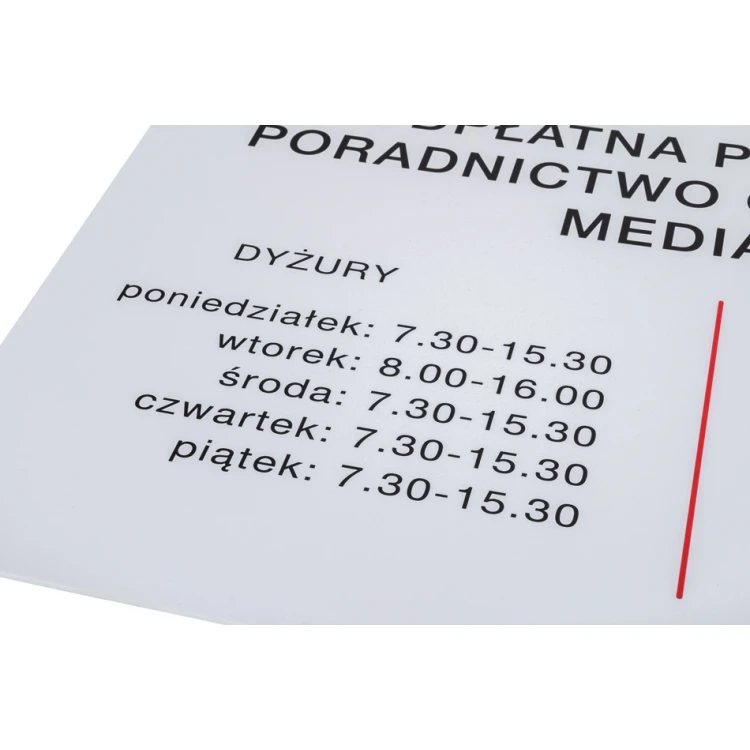 Schild mit Öffnungszeiten und Logos - Abm. 700x600mm - PVC - UV-Druck - SZUV033