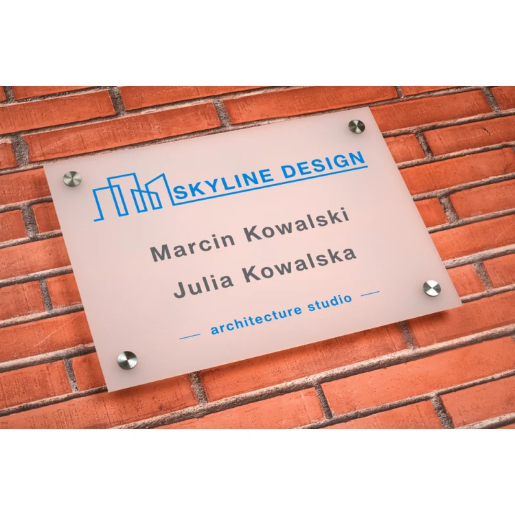 Plexiglasschild, 3mm dick - UV-Druck - frostweißes halbtransparentes Plexi - SZ153 - Maße 297x210mm (A4)