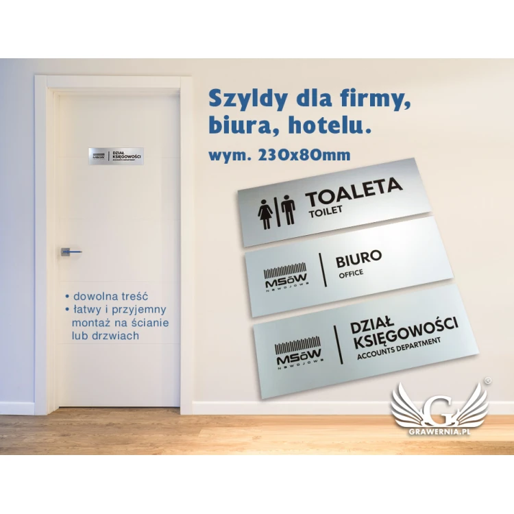 Schilder für Unternehmen, Büro, Hotel - SZ052 - Abmessungen 230x80mm