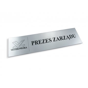Schilder für Ihr Unternehmen - mit Raumnamen und Logo - 29x8cm - rechteckige Ecken
