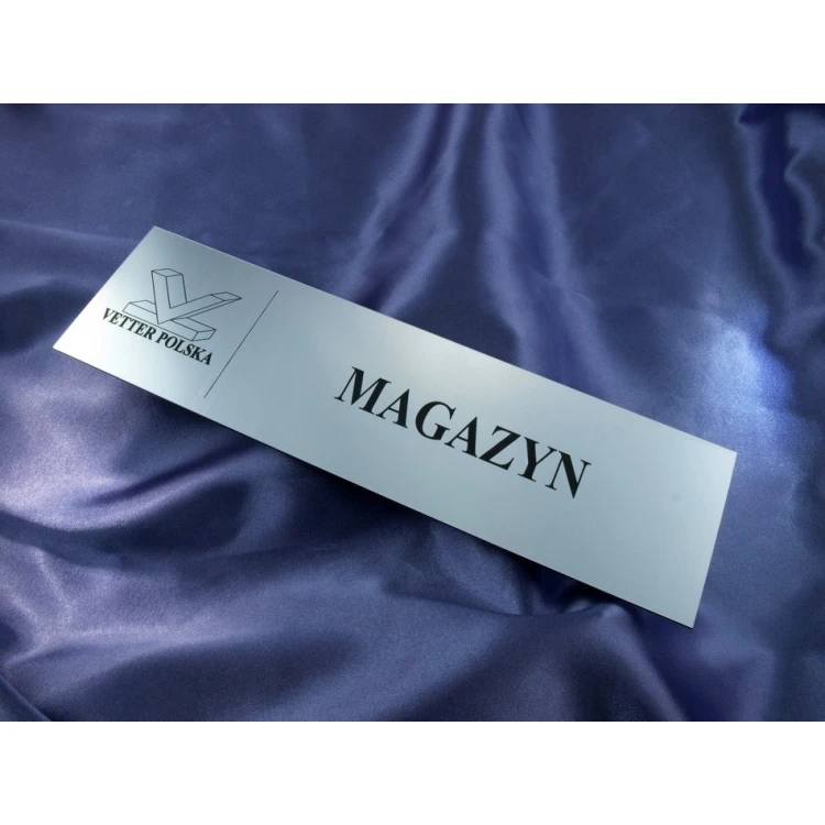 Schilder für Ihr Unternehmen - mit Raumnamen und Logo - 29x8cm - rechteckige Ecken