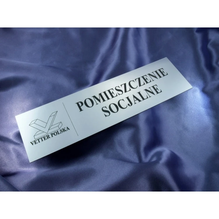Schilder für Ihr Unternehmen - mit Raumnamen und Logo - 29x8cm - rechteckige Ecken