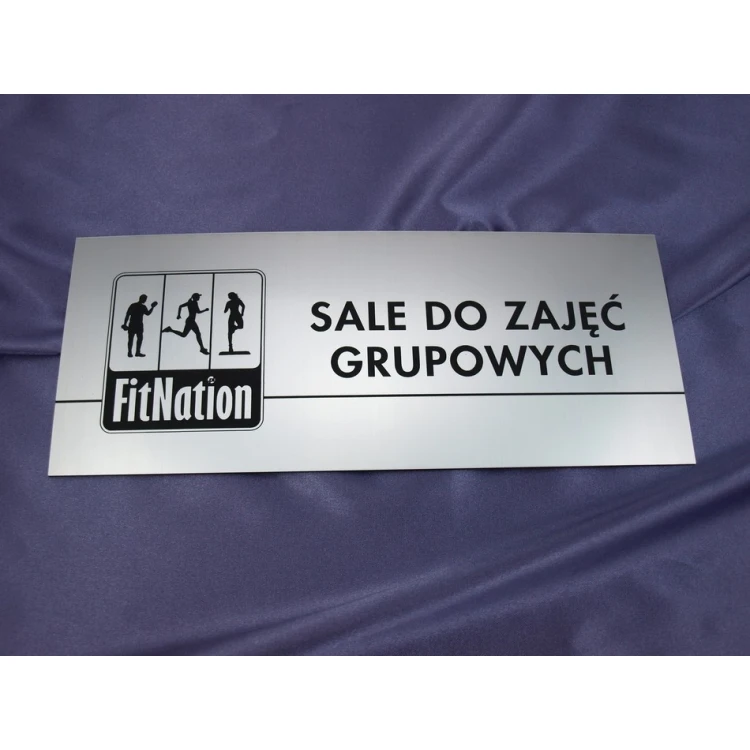 Schilder mit Raumnamen und Logo - 29x12cm - rechteckige Ecken