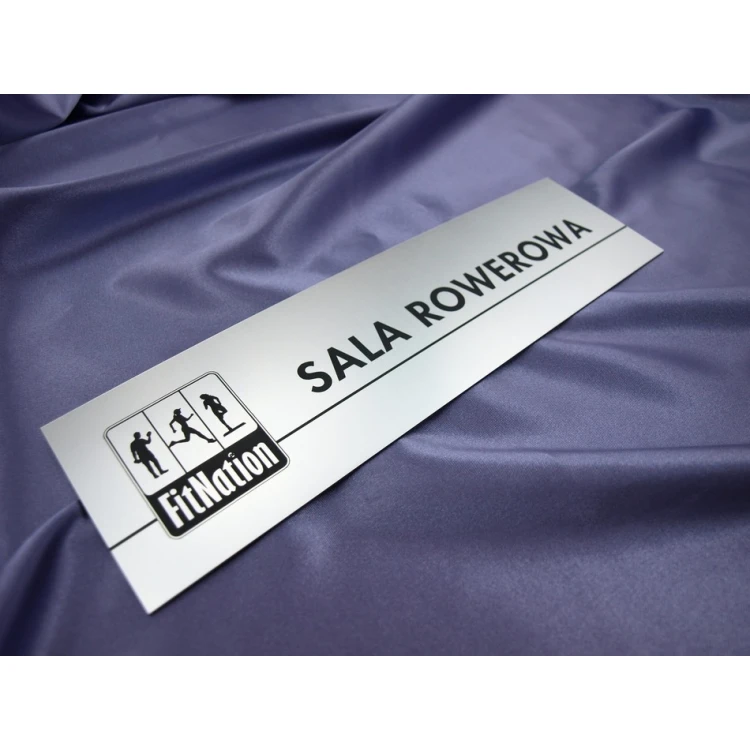 Schilder mit Raumnamen und Logo - 29x8cm - rechteckige Ecken