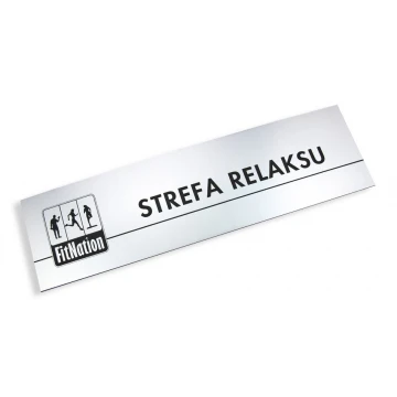 Schilder mit Raumnamen und Logo - 29x8cm - rechteckige Ecken
