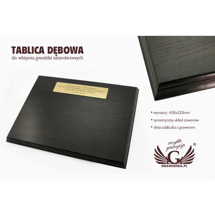 TAFEL ZUM EINSCHLAGEN VON STANDARDFÄHNCHENNÄGELN - DUNKEL - Abm. 430x320mm - TAB054
