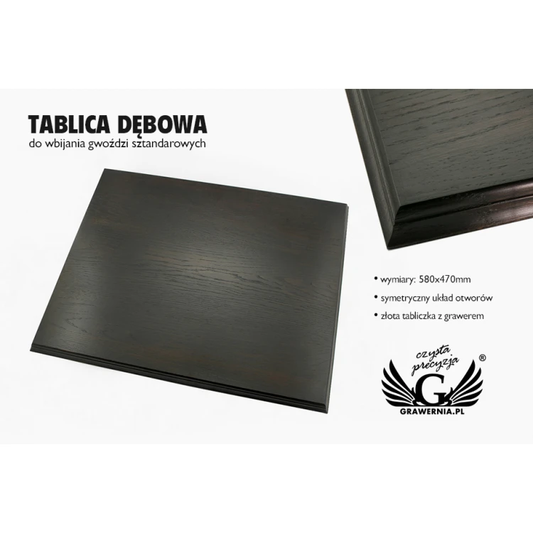 TAFEL ZUM EINSCHLAGEN VON STANDARDFÄHNCHENNÄGELN - DUNKEL - Abm. 580x470mm - TAB056