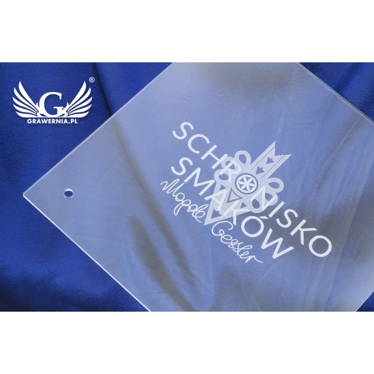 Firmenschild mit Ihrem Logo - graviertes Plexiglas 5mm dick - SZ084 - Maße 300x300mm