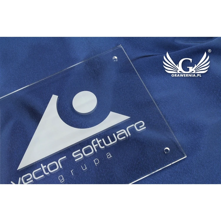 Firmenschild mit Ihrem Logo - graviertes Plexiglas, Stärke 5mm - SZ087 - Abmessungen 200x250mm