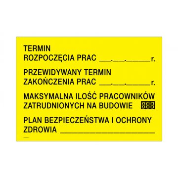 Informationsbaustellentafel - Größe 700x500mm - PVC - farbiger UV-Druck - BHP177