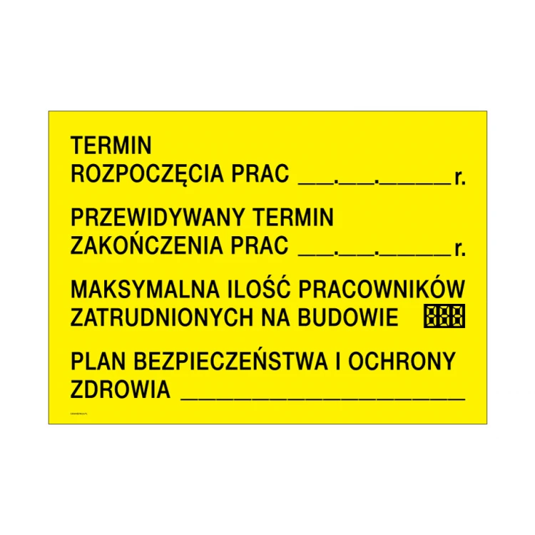 Informationsbaustellentafel - Größe 700x500mm - PVC - farbiger UV-Druck - BHP177