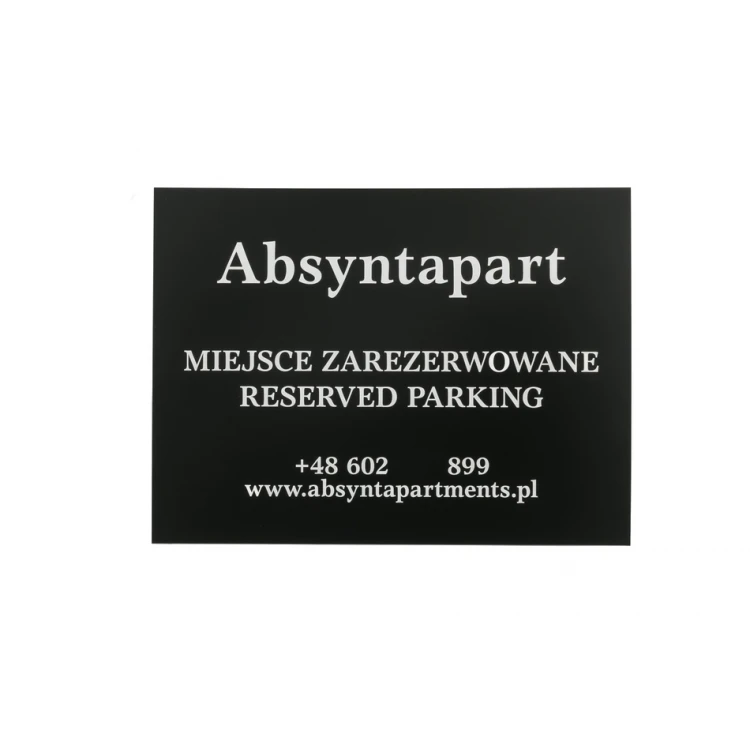 Gravierte Informationstafel - Parkplatz - Laminat Stärke 1,6mm - Abmessungen 500x370mm - SZ123