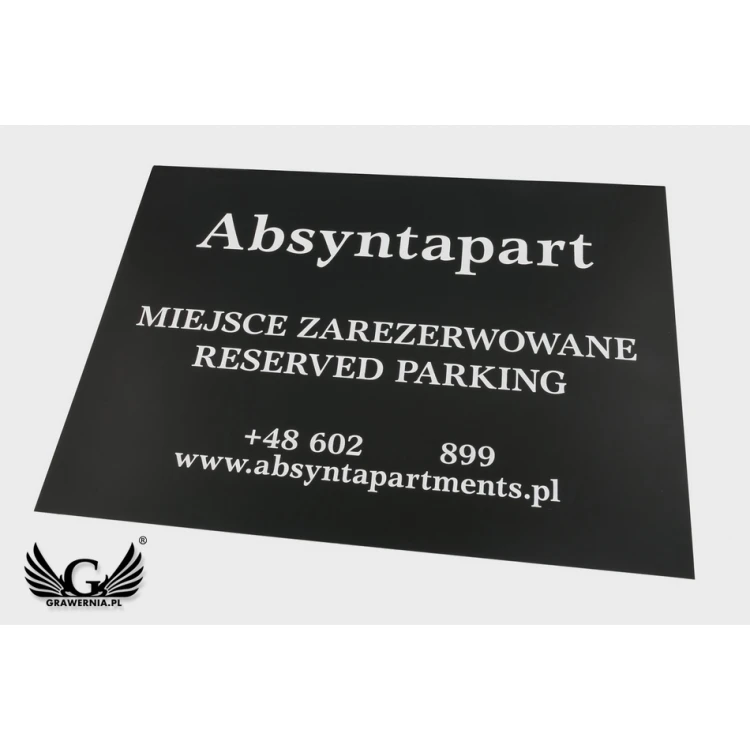 Gravierte Informationstafel - Parkplatz - Laminat Stärke 1,6mm - Abmessungen 500x370mm - SZ123