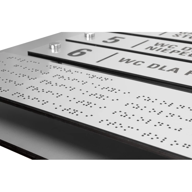 Informationsbrett mit Braille-Alphabet - lasergraviert - Maße: 1000x600mm - TAB342