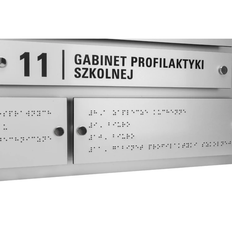 Informationsbrett mit Braille-Alphabet - lasergraviert - Maße: 1000x600mm - TAB342