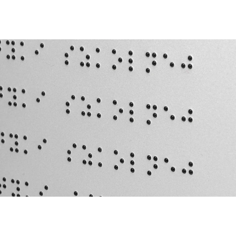 Informationsbrett mit Braille-Alphabet - lasergraviert - Maße: 1000x600mm - TAB342