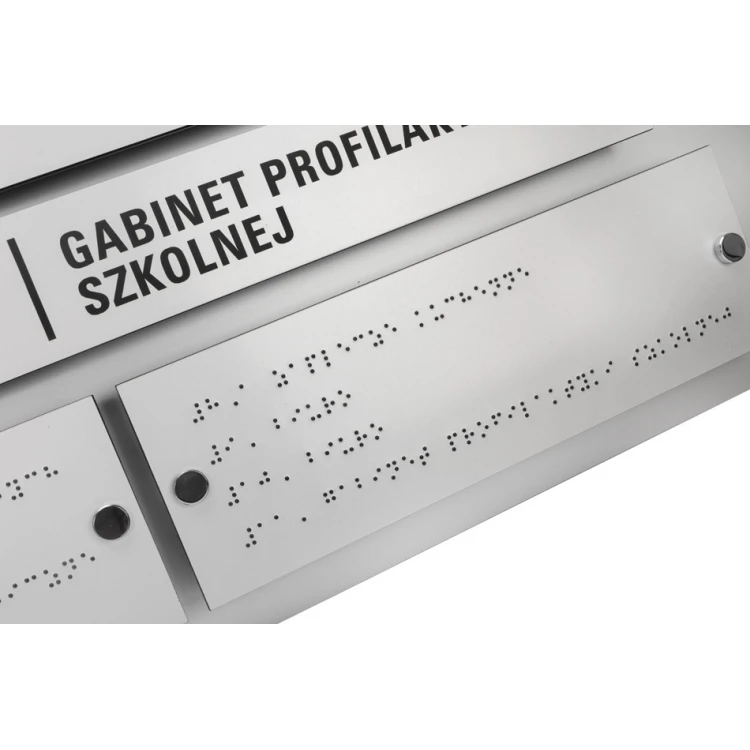 Informationsbrett mit Braille-Alphabet - lasergraviert - Maße: 1000x600mm - TAB342