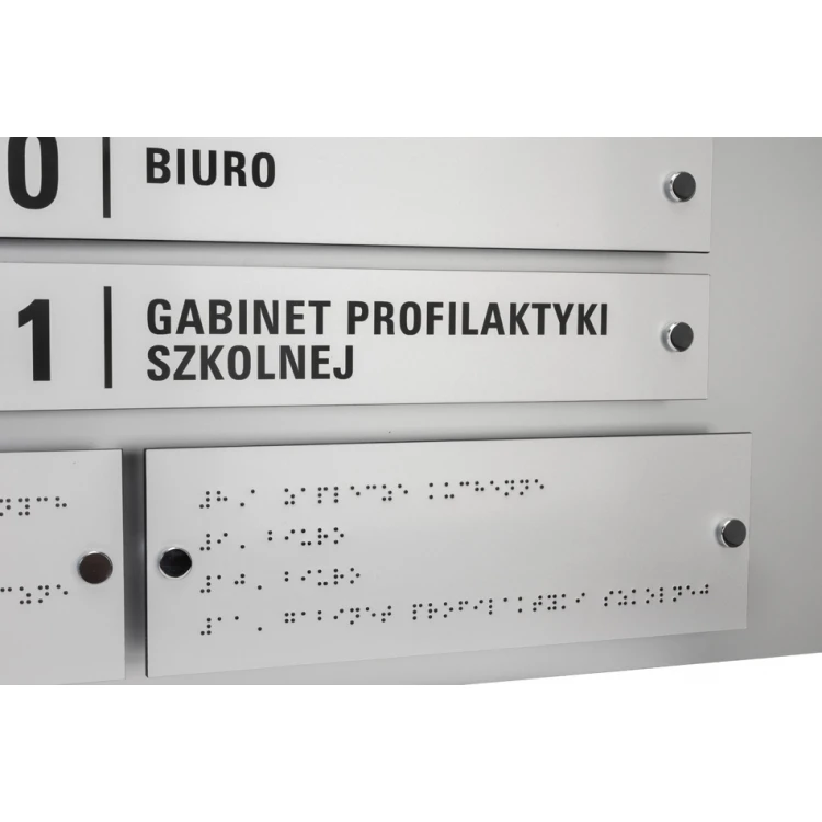 Informationsbrett mit Braille-Alphabet - lasergraviert - Maße: 1000x600mm - TAB342