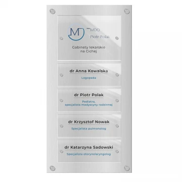 Informationsbrett aus Dibond und transparentem Plexiglas - Maße: 397x785mm - TAB464