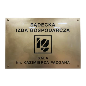 Gravierte Messingplatte - poliertes Messing - CNC-Gravur mit Füllung - Abmessungen 800x540mm - TAB409