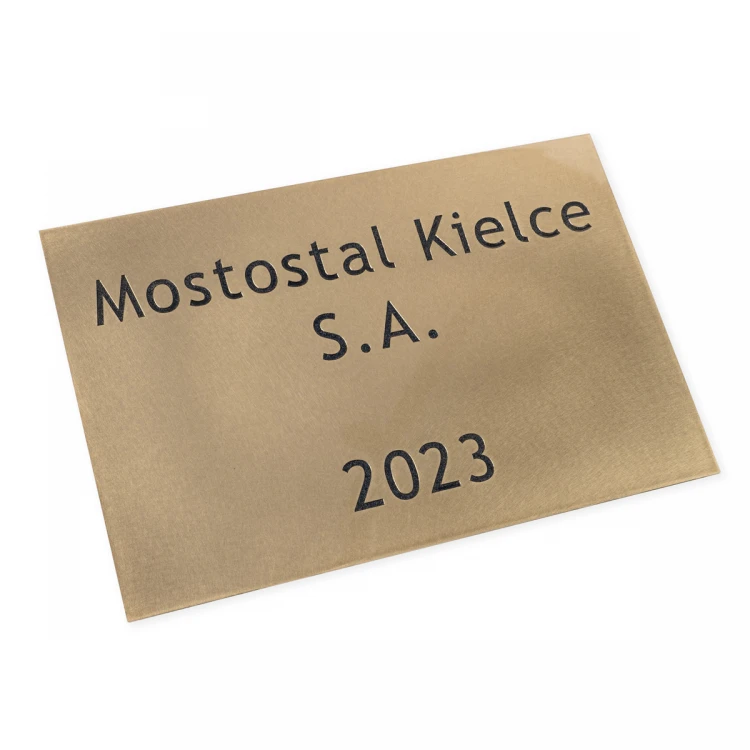 Gravierte Messingplatte - poliertes Messing - CNC-Gravur mit Füllung - Abmessungen 300x200mm - TAB513