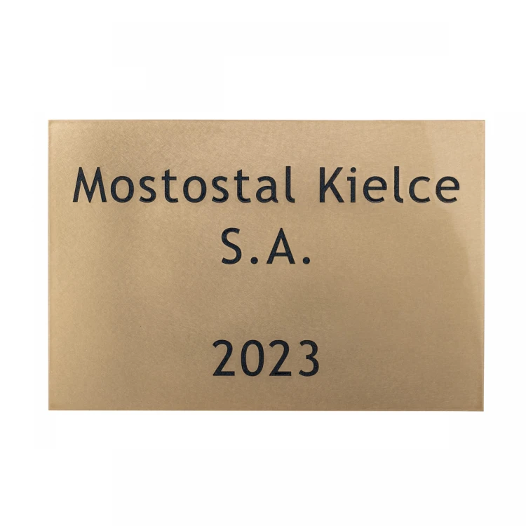 Gravierte Messingplatte - poliertes Messing - CNC-Gravur mit Füllung - Abmessungen 300x200mm - TAB513
