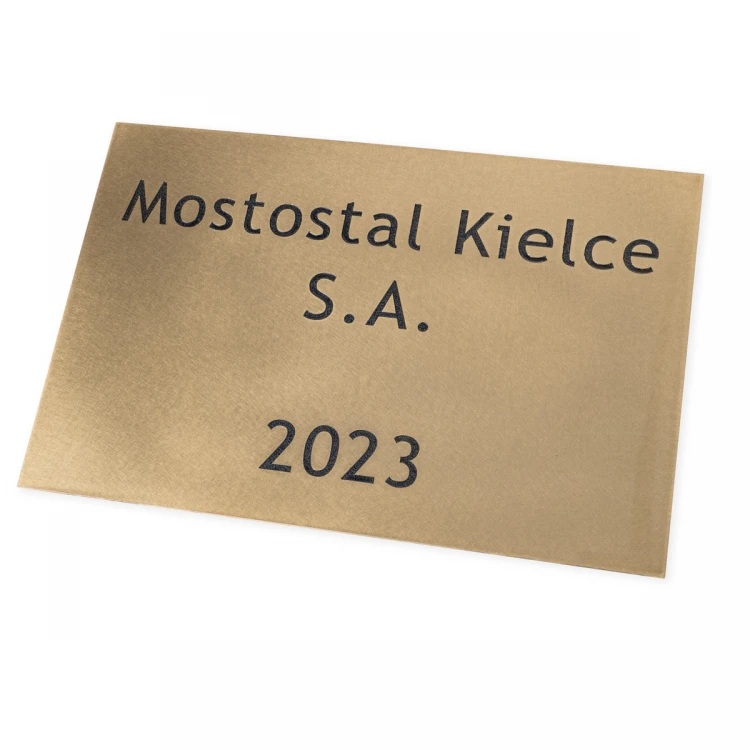 Gravierte Messingplatte - poliertes Messing - CNC-Gravur mit Füllung - Abmessungen 300x200mm - TAB513