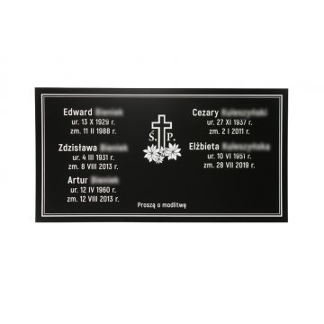 GRABTAFEL - schwarzes glattes Laminat - weißer Gravur Abm. 750x400mm - TAB071