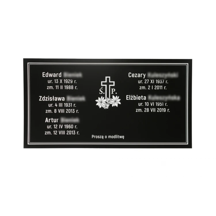 GRABTAFEL - schwarzes glattes Laminat - weißer Gravur Abm. 750x400mm - TAB071