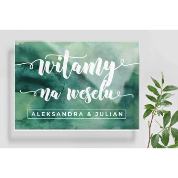 Willkommensschild für Hochzeit, Hochzeitsfeier - Plexi 5mm mit UV-Druck - Abmessungen 700x500mm - TNS015