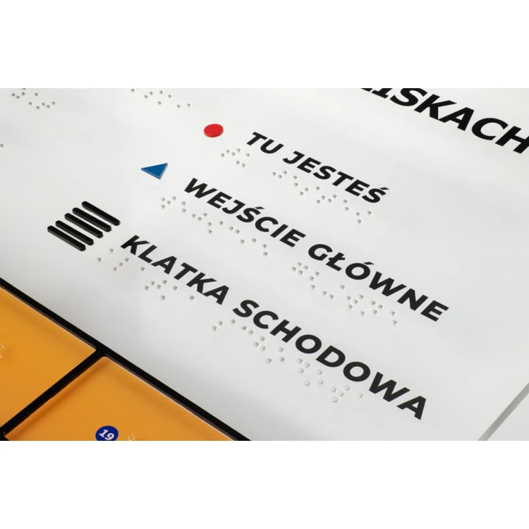 Tyflographischer Plan mit Braille-Schrift - Plexi und ADA - Maße: 594x420mm (A2) - TAB387
