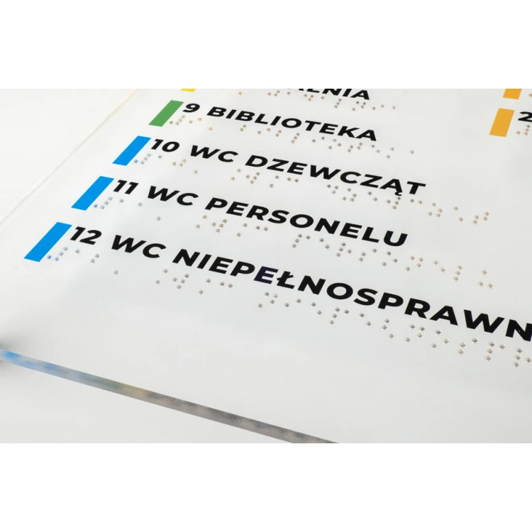Tyflographischer Plan mit Braille-Schrift - Plexi und ADA - Maße: 594x420mm (A2) - TAB387