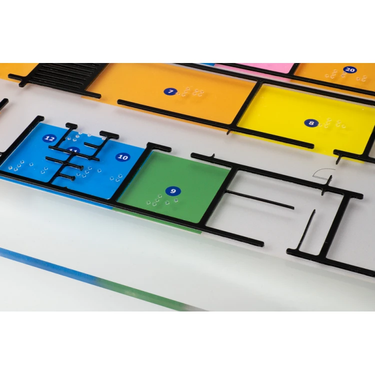 Tyflographischer Plan mit Braille-Schrift - Plexi und ADA - Maße: 594x420mm (A2) - TAB387