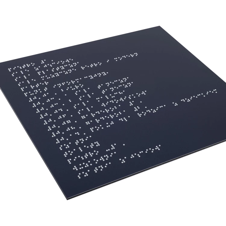 Dibond-Tafel mit Braille-Schrift - Abm. 250x230mm - TAB555
