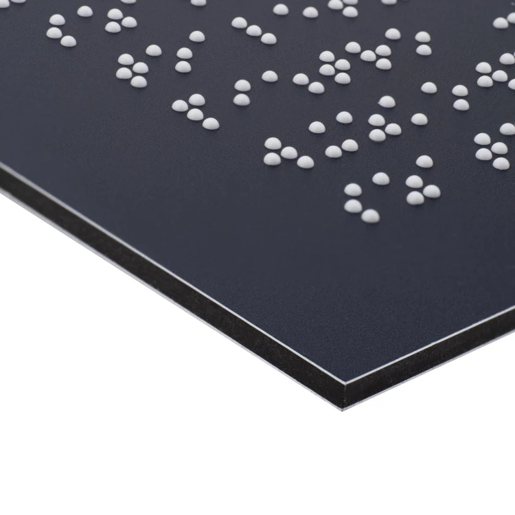 Dibond-Tafel mit Braille-Schrift - Abm. 250x230mm - TAB555
