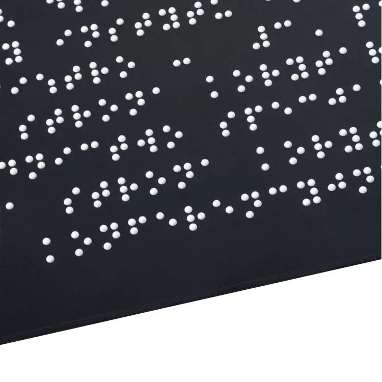 Tafel mit Brailleschrift - mattes schwarzes Acryl - Abm. 600x450mm - DARK - TAB536