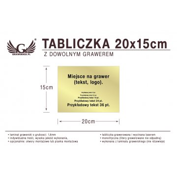 Plakette 20x15cm beliebige Lasergravur