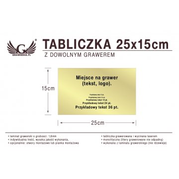 Plakette 25x15cm beliebige Lasergravur