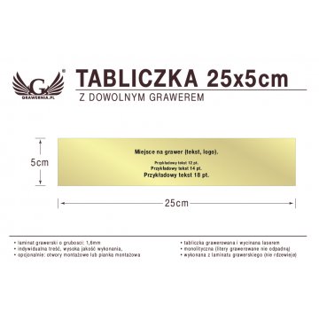 Plakette 25x5cm beliebige Lasergravur