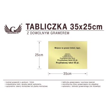 Plakette 35x25cm beliebige Lasergravur