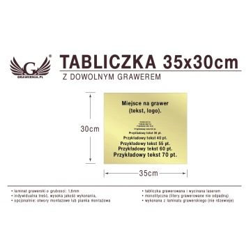 Plakette 35x30cm beliebige Lasergravur