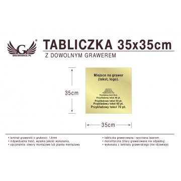 Plakette 35x35cm beliebige Lasergravur