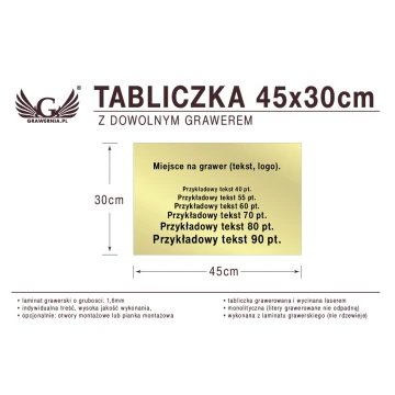 Plakette 45x30cm beliebige Lasergravur