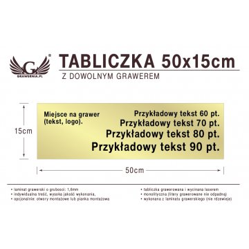 Plakette 50x15cm beliebige Lasergravur