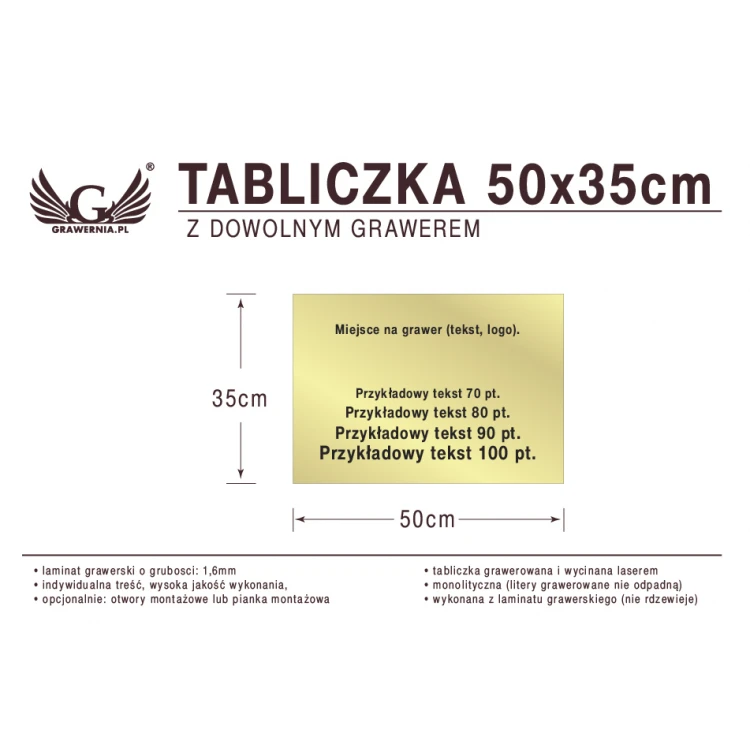 Plakette 50x35cm beliebige Lasergravur