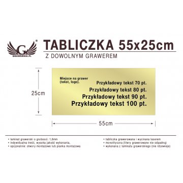 Plakette 55x25cm beliebige Lasergravur