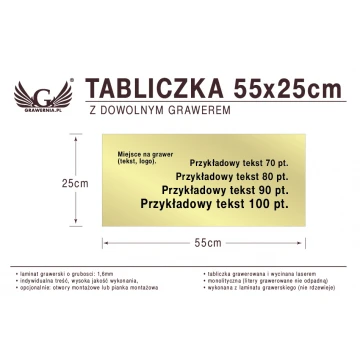 Plakette 55x25cm beliebige Lasergravur
