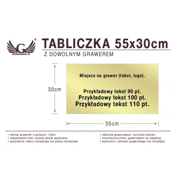 Plakette 55x30cm beliebige Lasergravur