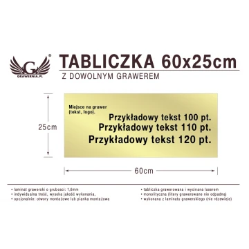 Plakette 60x25cm beliebige Lasergravur